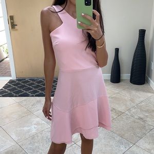 Pink halter skater mini dress XS design lab